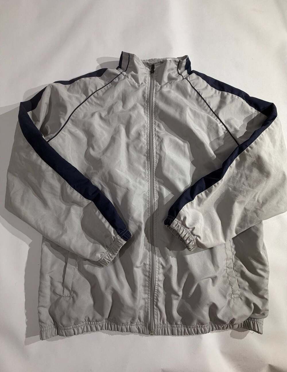 Athletic Works Soft Silver Lightweight Full Zip Track Jacket Mens M
